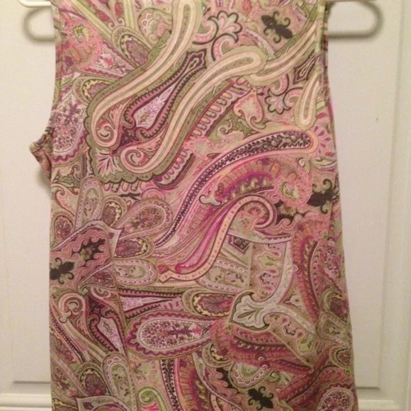 Talbots Women's Small Paisley Print Sleeveless Top - Picture 4 of 5